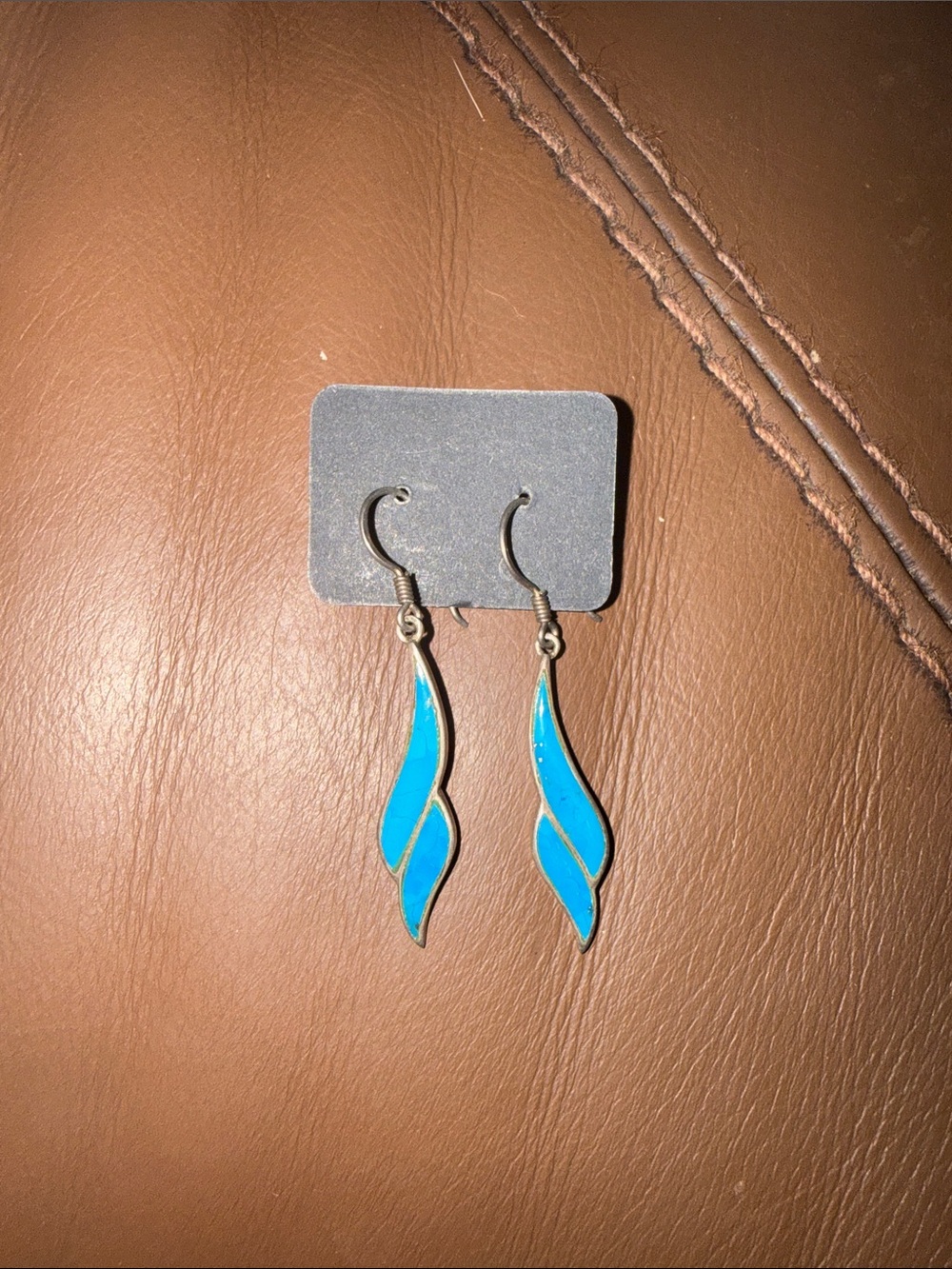 Blue Teardrop Flame Dangle Earrings - 925 ROMA